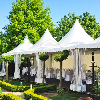 Movable Connecting Party Ceremony Marquee High Peak Tent Combined Pagoda Gazebo With Rain Gutter For Garden Events