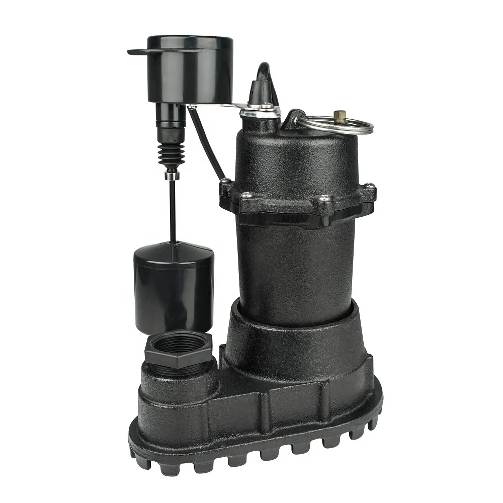 Non Clog vortex Impeller Submersible Cast Iron Sump Waste Water Dewatering Pumps for House Basement Flood