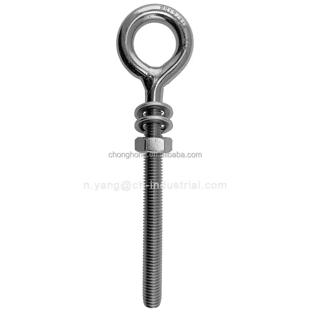 Stainless Steel 316 3/8" UNC Lifting Eye Bolt – Marine Grade, Corrosion Resistant, 1320lbs Breaking Load, Thread Size 3/8-16