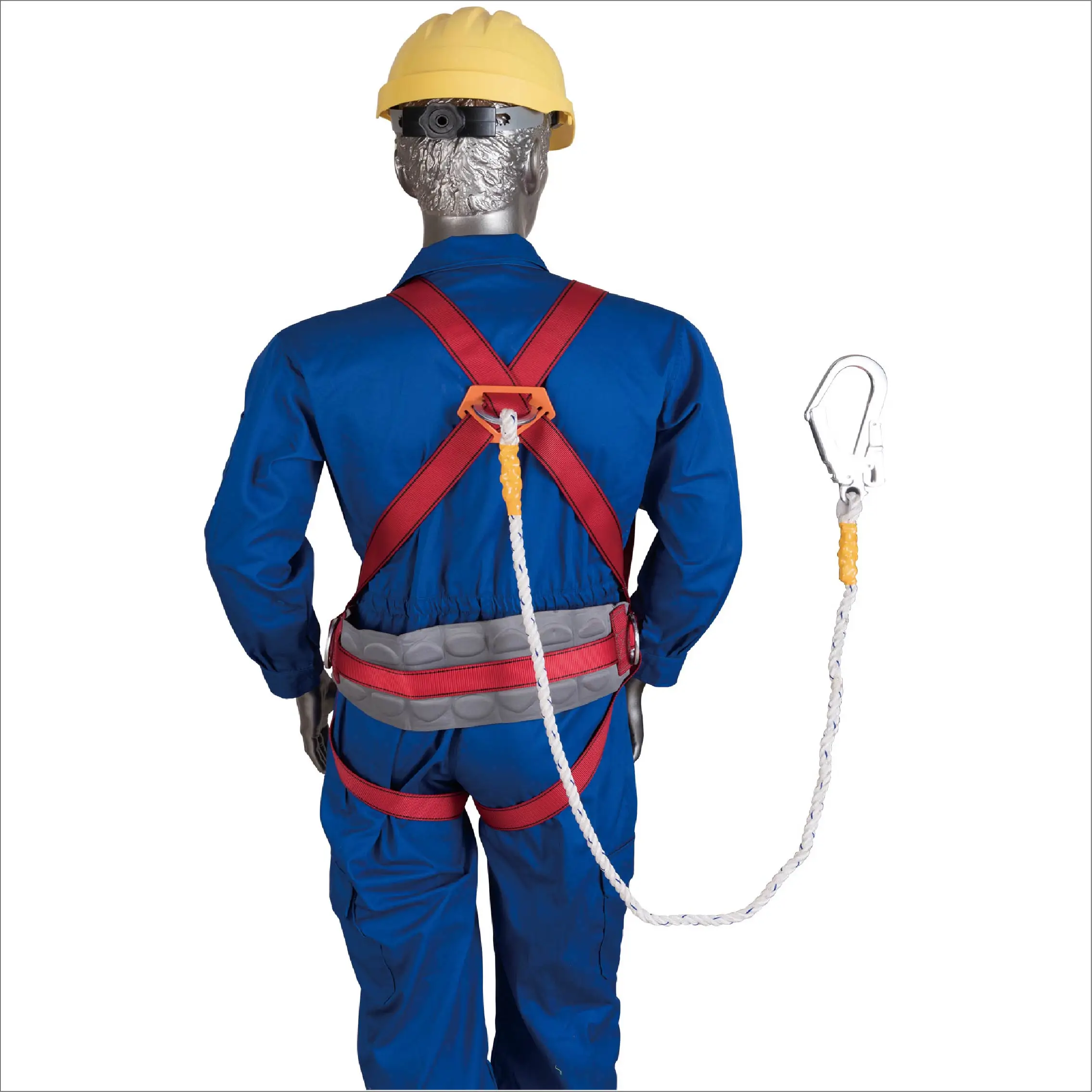 Adjustable fall protection fall arrest safety harness safety belt climbing harness with lanyards and big hooks