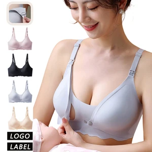 Wholesale In-Stock Women's Seamless Front-Clasp Nursing Bra - Maternity Care Bra with Adjustable Shoulder Straps
