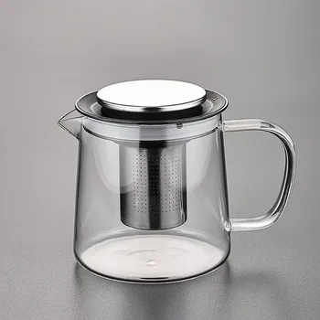 Magnetic Lid Glass Teapot Filter for Home Use 350ml Large Capacity Simple Chinese European Safe Single Pot Tea Set for Coffee