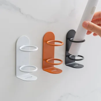 Metal steel self adhesive shelf stand toothbrush holder bathroom organizer rack wall mounted electric toothbrush holder