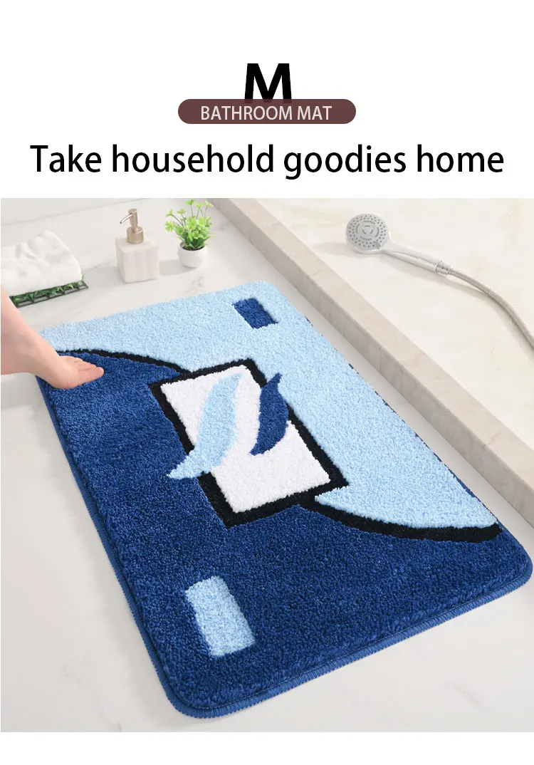  Wholesale Soft Shaggy Microfiber Waterproof Bathroom Mat Thick Microfiber Shower Bath Mat For Hotel manufacture