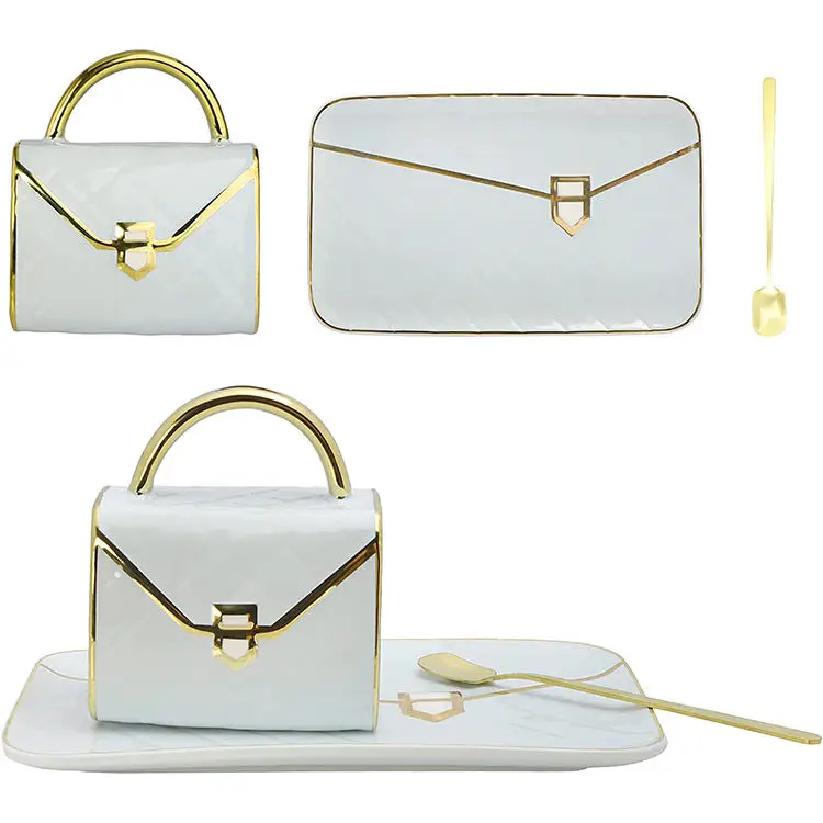 Hot Sale Fashion Handbag Mug Creative Shape Porcelain Ceramic Coffee