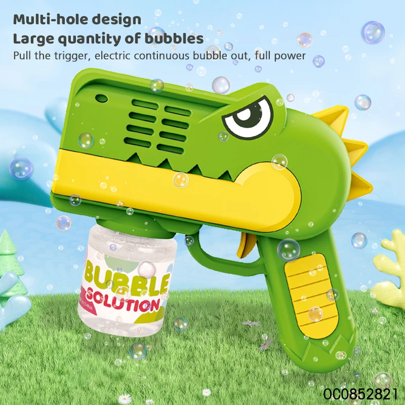 Multi Holes Light Up Electric Dinosaur Bubble Maker Machine Guns For