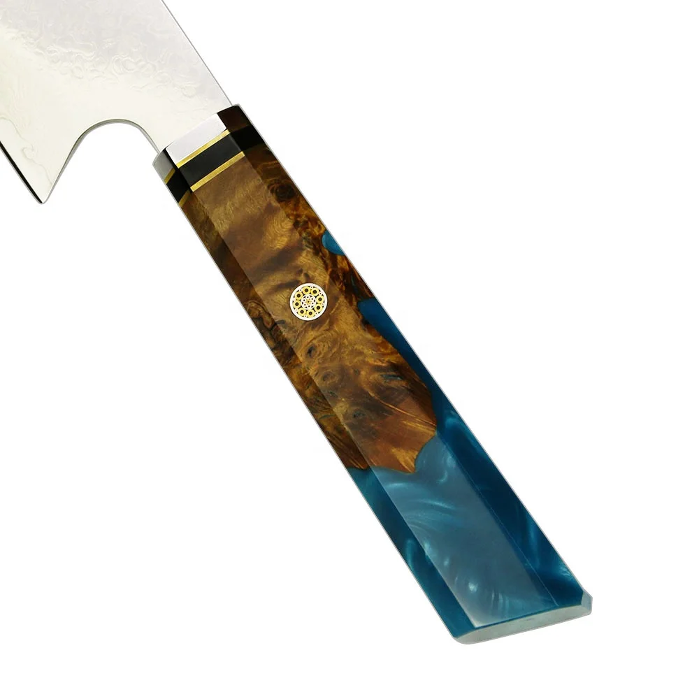 1 Cuchillo Cocina Acero Damasco 67 Capas Mango Resina - Temu