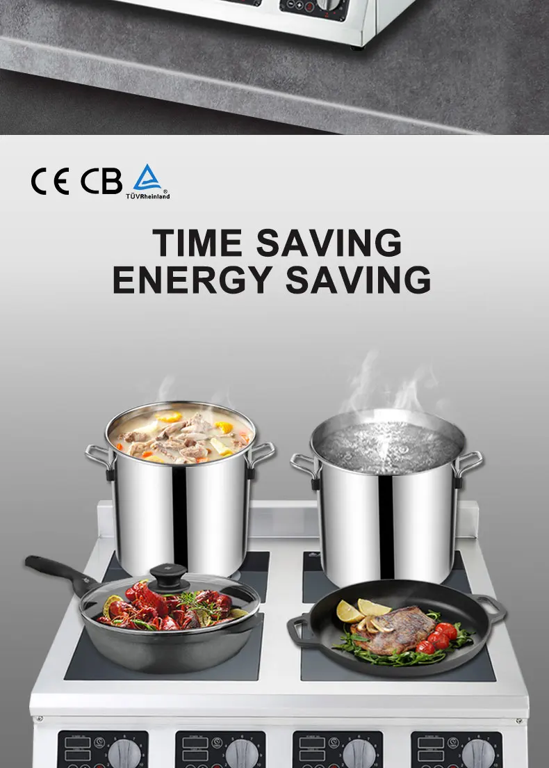 201 Stainless Steel 4 Burner Tabletop Commercial Induction Cooker 3500w