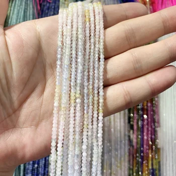 Natural Morganite Seed Beads Peridot Garnet Purple Agate Faceted Rondelle Loose Beads Diy Beads to Make Bracelets