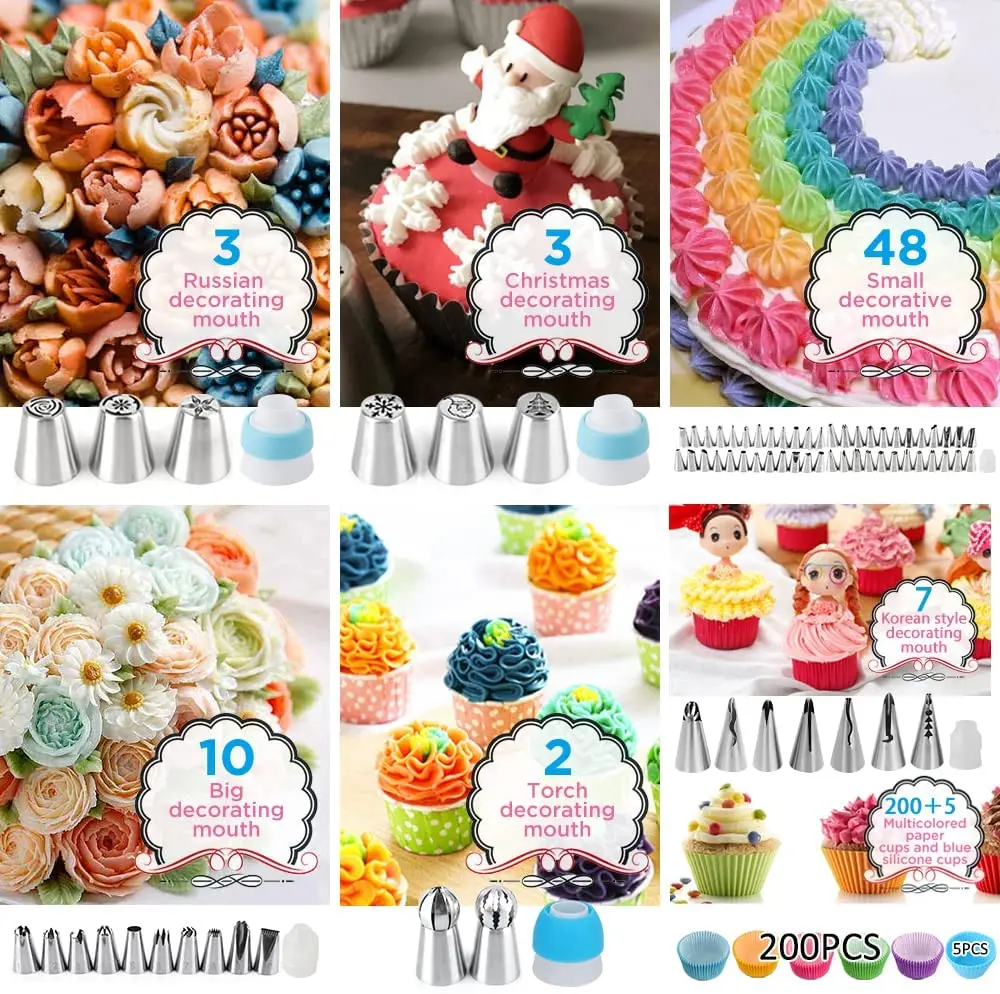 Cake Decorating Supplier Baking Pastry Tools Rotating Cake Stand Turntable Baking Knives Nozzles Baking Pastry Tools 635pcs Set