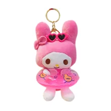 Sanrioed Animal Party Rabbit Kitty Keychain Bear Cinnamorolls Cat  Keyring Cute Keychains Kids Toys Women Holiday Gifts