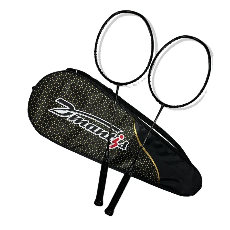 New Arrival High Quality Full Carbon Fiber Badminton Racket With Bag Dmantis Badminton Racket For Sports