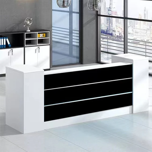 Factory Made Cheapest Reception Desk for One Person Bank Cash Counters Small Office Reception Desk