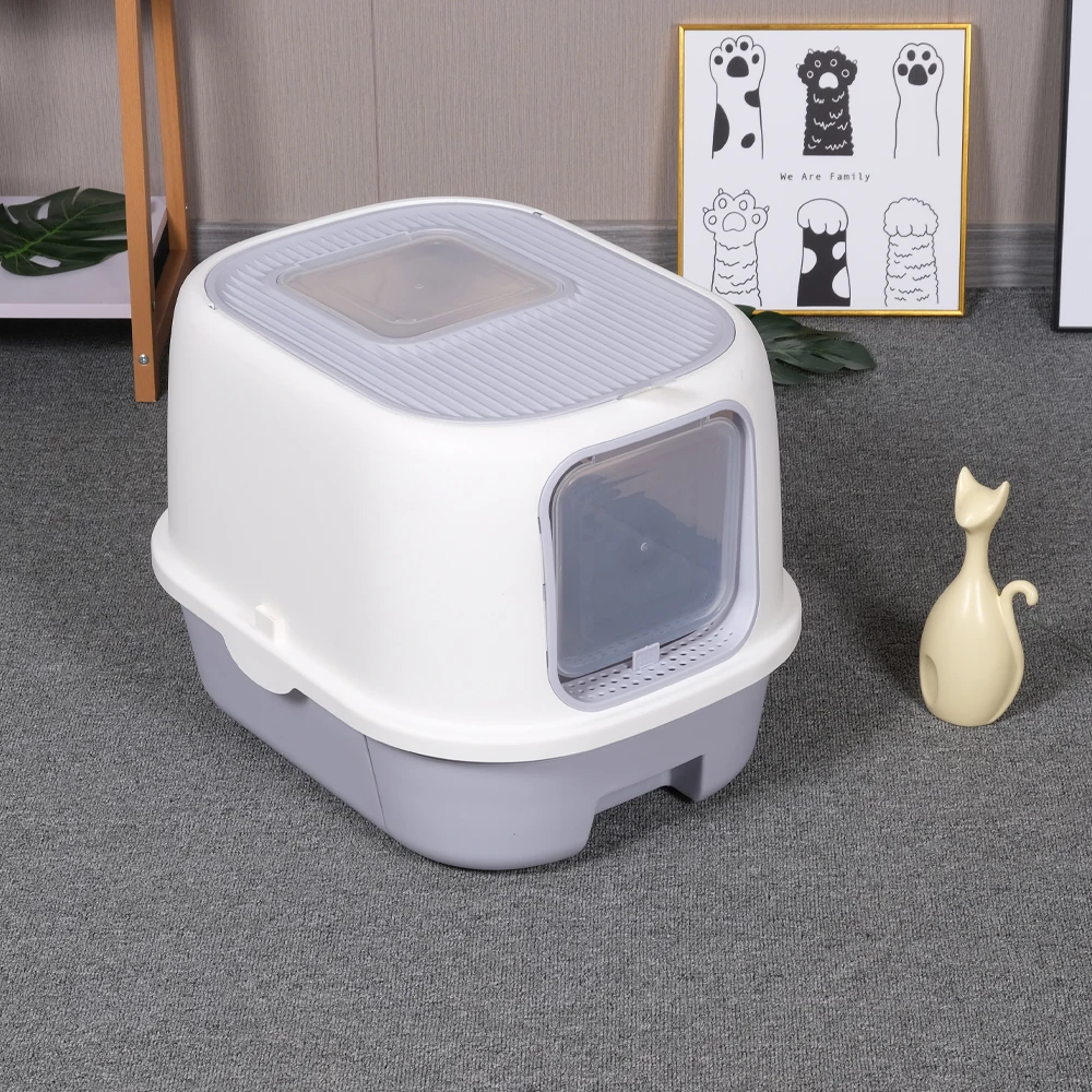 Open Top Cat Litter Box Easy Clean Sturdy Design