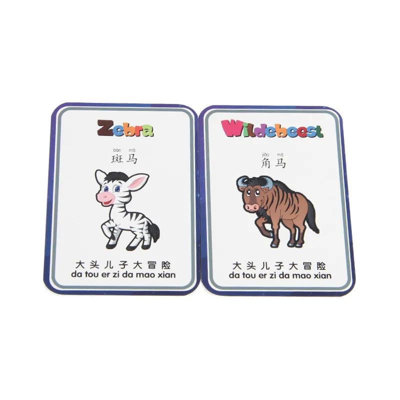 Custom Flash Card Game Printed Both Sides Kids Educational Learning