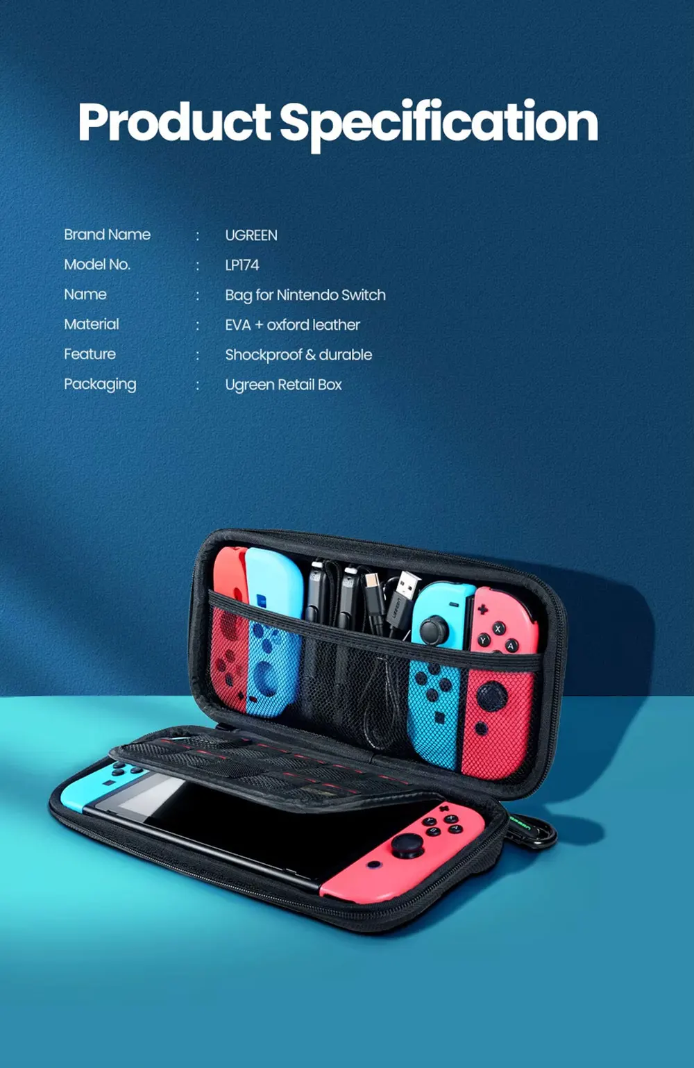 product oem eva bag accessories console cards cables durable storage case for nintendo switch oled lite-35