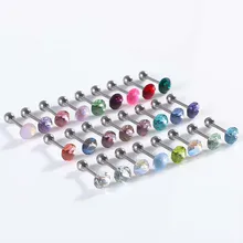 Medical material G23 titanium alloy Internal thread Ear stud Multi-colored diamond earrings charm Women's Body piercing jewelry