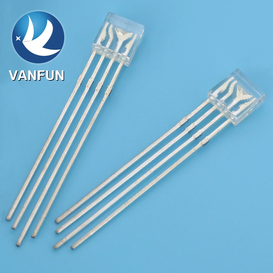 Vanfun 4-Leg Square RGB LED Diode 5V Max Reverse Volta DIP LED Hole Case Common Anode/Cathode Emitting Light