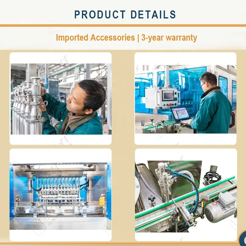 Automatic Beverage Glass Bottling Shower Gel Hand Sanitizer Perfume Shampoo Lotion Filling Capping Labeling Machine with Gear