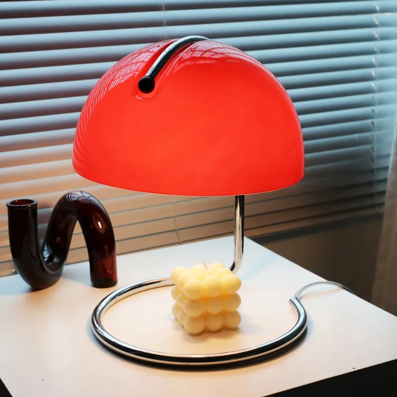 Bauhaus LED Desk Lamp Modern Mushroom Design Fireless Aromatherapy Nordic Style Glass Body for Bedroom Bedside Living Room