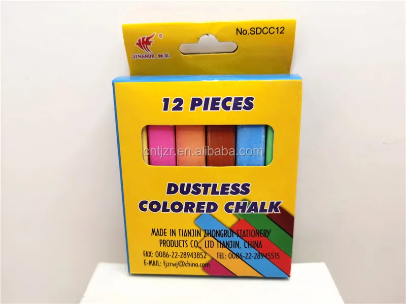 Прямая продажа с фабрики OEM для обучения/уличная живопись для детей 12 шт цветной квадрат беспыльный мел