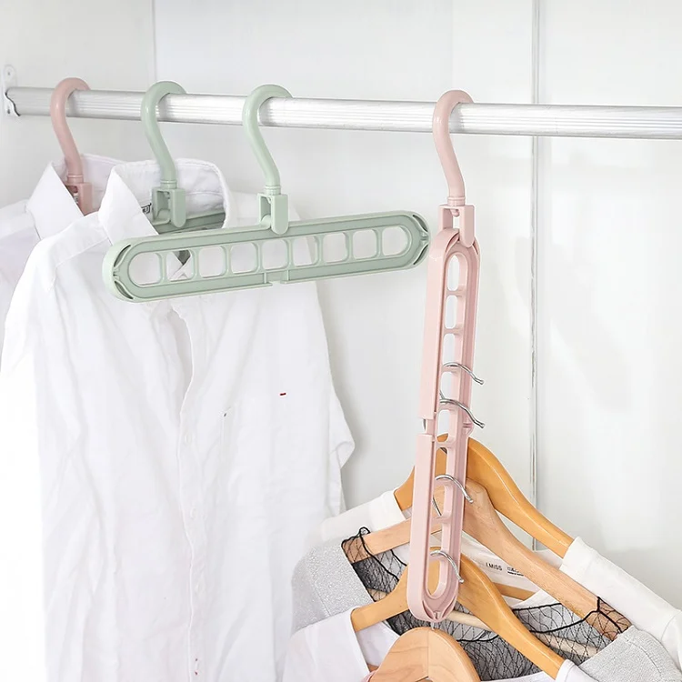 Biumart Plastic Hangers For Clothing Store Multi-function Foldable ...