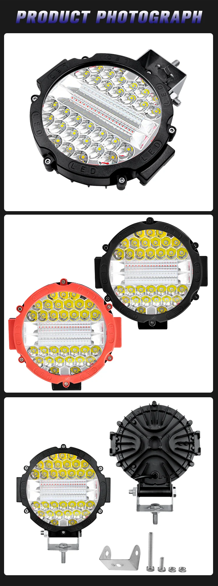 Hot Sales 51w Working Light Flood Spot Beam Work Product Round 7inch Led Worklight 12