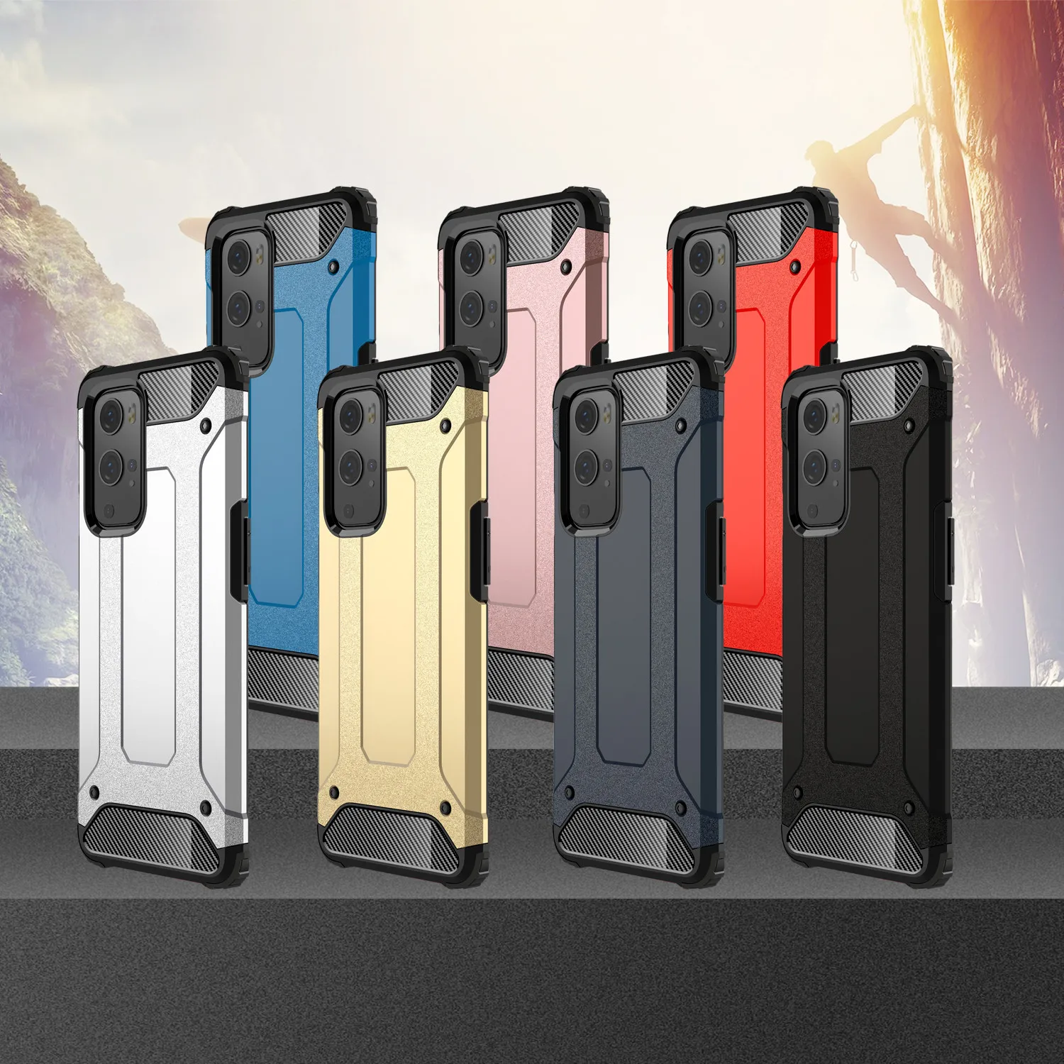 plastic dual layer armor hybrid protective mobile cover for one
