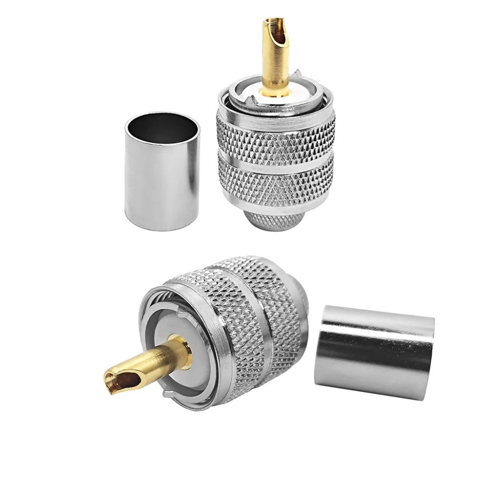 UHF PL259 Male Crimp for RG58 LMR195 LMR200 RG223 RG142 LMR240 H155 RG59 LMR300 RG6 5D-FB RG8 LMR400 RG213 RG214 RF Connectors