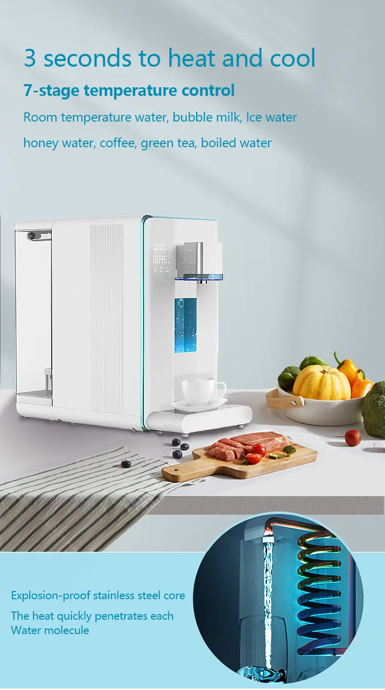 3-Stage Filtration Hydrogen Water Machine with 1600 GPD Flow Rate and 1500 ppb Hydrogen Content