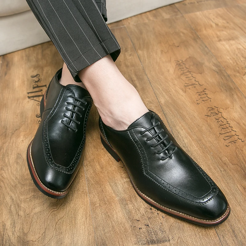 Genuine Leather Chaussures Homme Cuir Office Pure Dress Leather Shoe ...