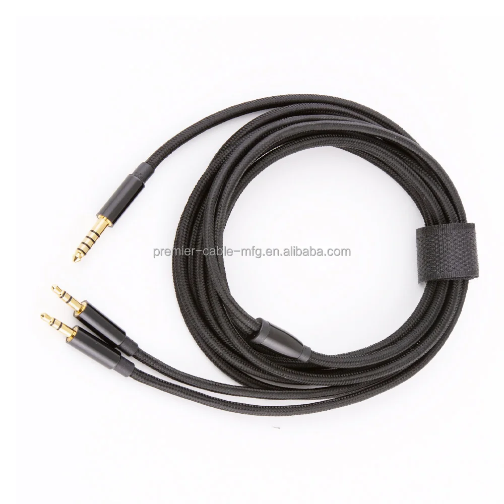Geekria QuickFit Cable de audio con adaptador de 4,4 mm para auriculares SONYs WH-1000XM4 1000XM3 XB900N CH710N MDR-XB950BT XB950N1 negro cable de 2,5 mm equilibrado a 3,5 mm para Walkman AMP 