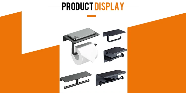 Stainless Steel No Drilling Kitchen Cabinet Under Tissue Holder Bathroom Adhesive Large Capacity Paper Roll Holder