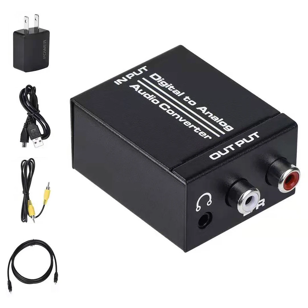 SPDIF Optical Coaxial Toslink Digital to Analog RCA L/R Audio Converter Adapter 