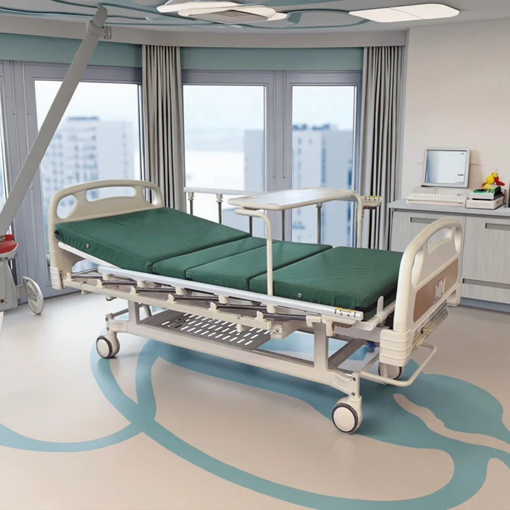 Adjustable Modern Hospital Bed Hand Crank Steel Rails Infusion Foldable Design for Hotels Gyms-Multi-Function Patient Care 5
