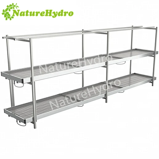 2022 Multi Tier Vertical Grow Racks Movable Ebb and Flow  Grow Table Hydroponic System