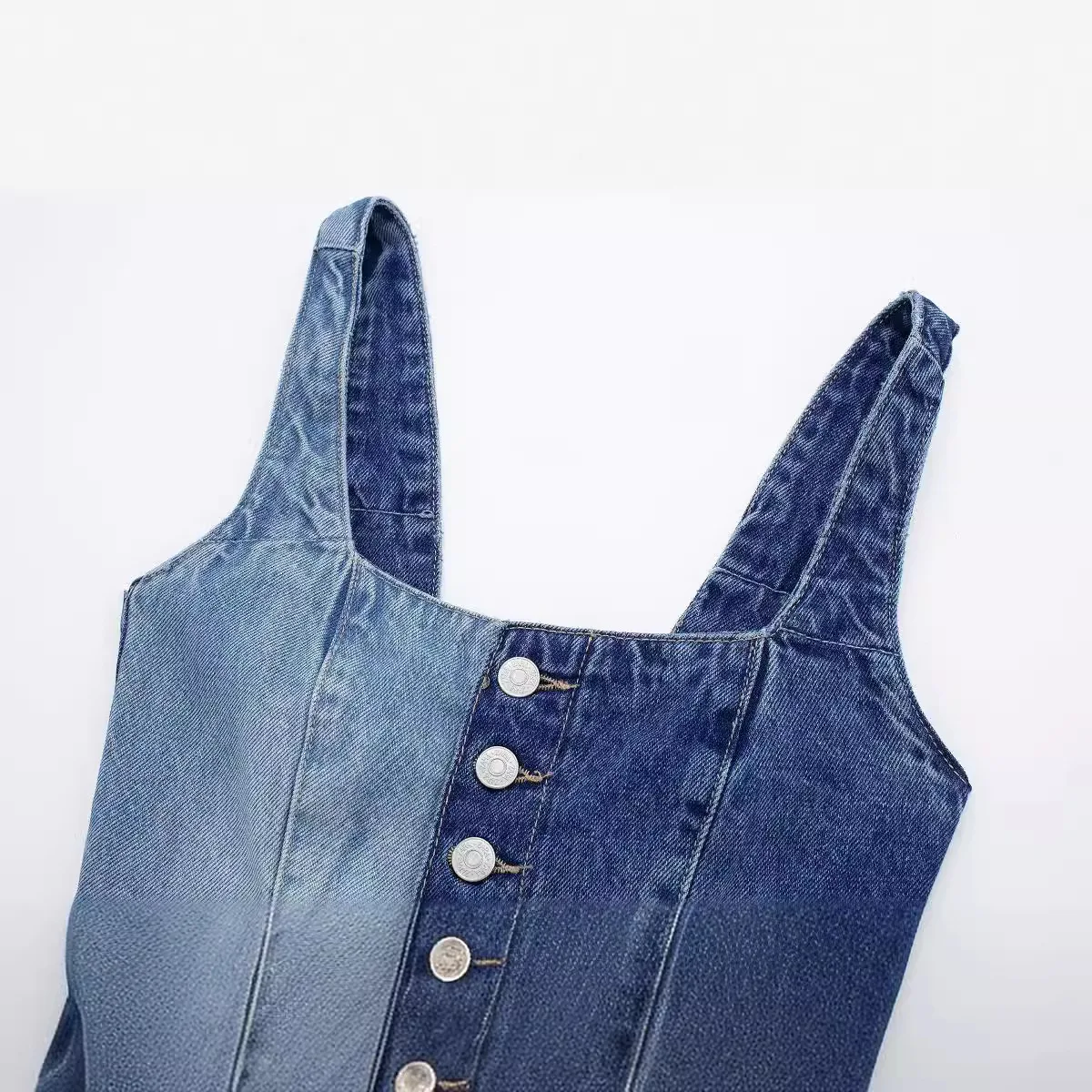 Custom Women Outdoor Breathable Casual Short Tank Top Chic Shoulder Sexy Denim Vest
