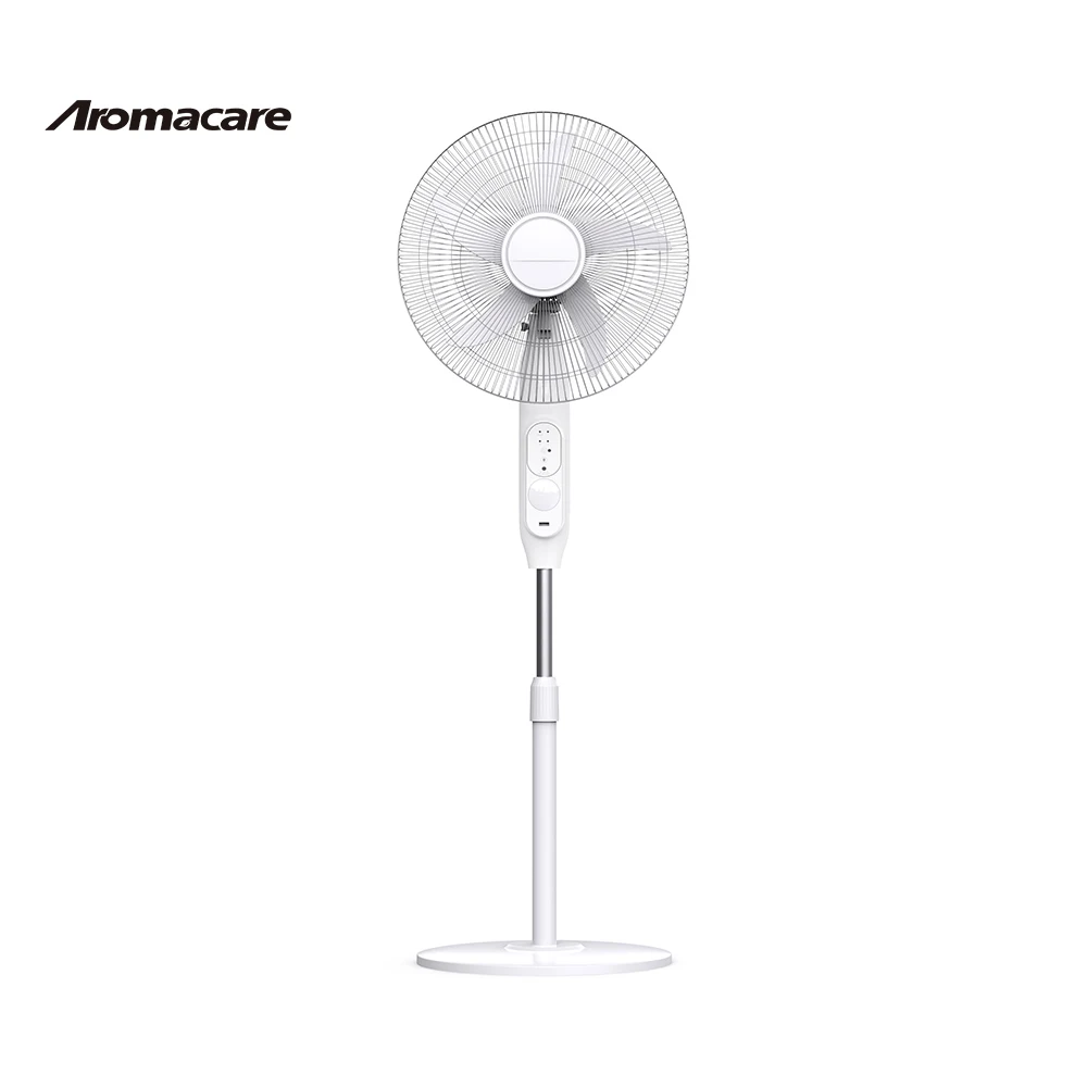 Aromacare 4800mAh Lithium Battery Powerful Large Rechargeable Fan Solar Fan 16 Inch Rechargeable Standing Fan With LED Light