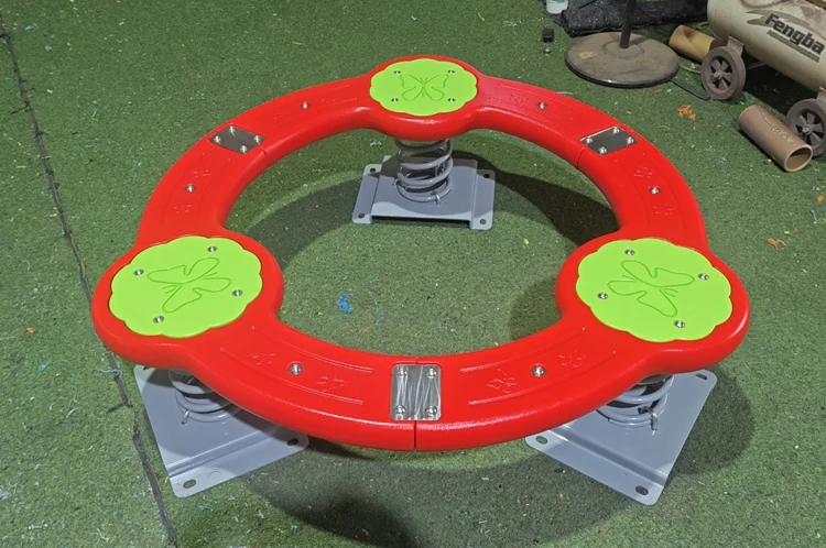 2025 New Round Spring Seat Children's Outdoor Balance Plastic Seesaw Large Outdoor Play Equipment