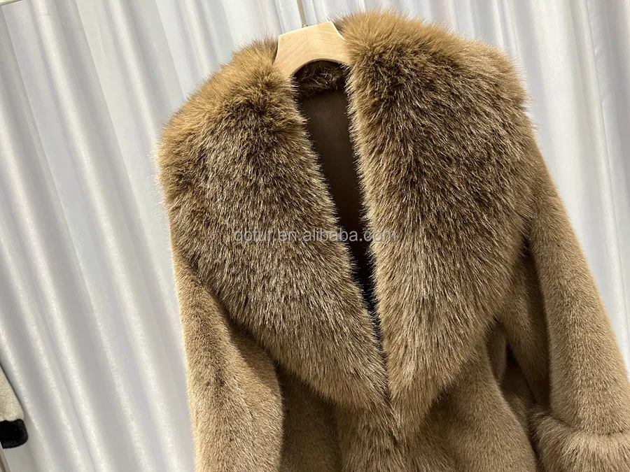 Qc23002 New Arrival Collared Faux Fur Coat Buy Faux Fur Coat