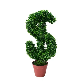 Wholesale Artificial Outdoor Plastic Topiary Plants Bonsai Grass Dollar Tree For Sale