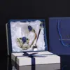 Blue tall glass (single glass in gift box) 350ml
