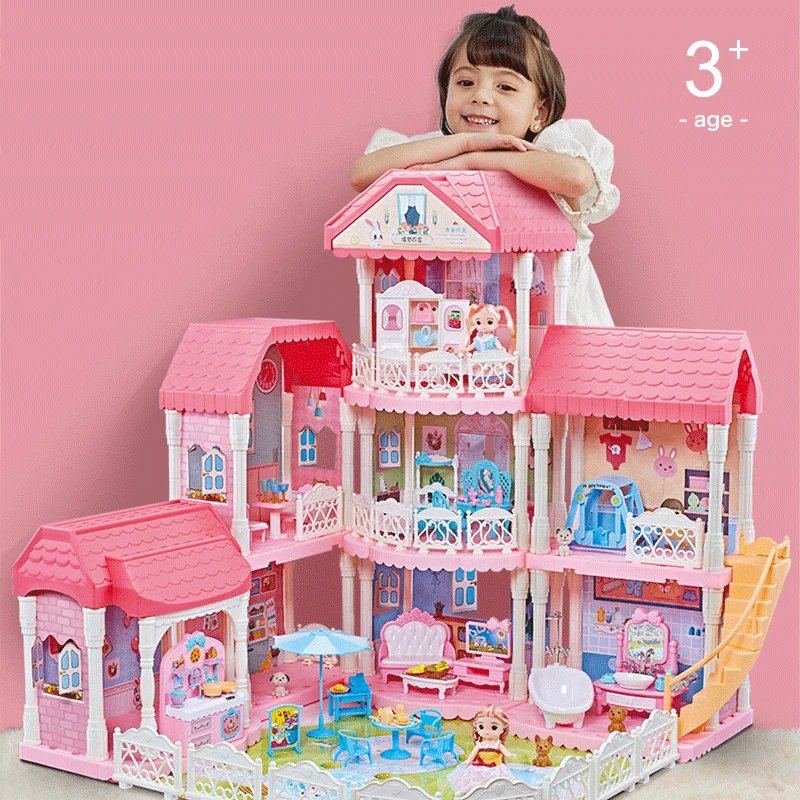 Luxury 4-Floor Princess Play House Set Toysbase Doll Houses