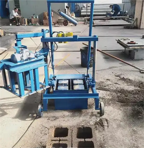 Small Mobile Brick Making Machine Manual Concrete Block Maker Construction New Condition Core Mold Component Clay Raw Material