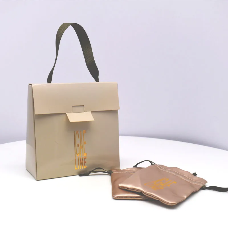 OEM/ODM Custom LOGO Printing Paper Rigid Foldable Handle Customizable Shape Size Fashionable Handbag details