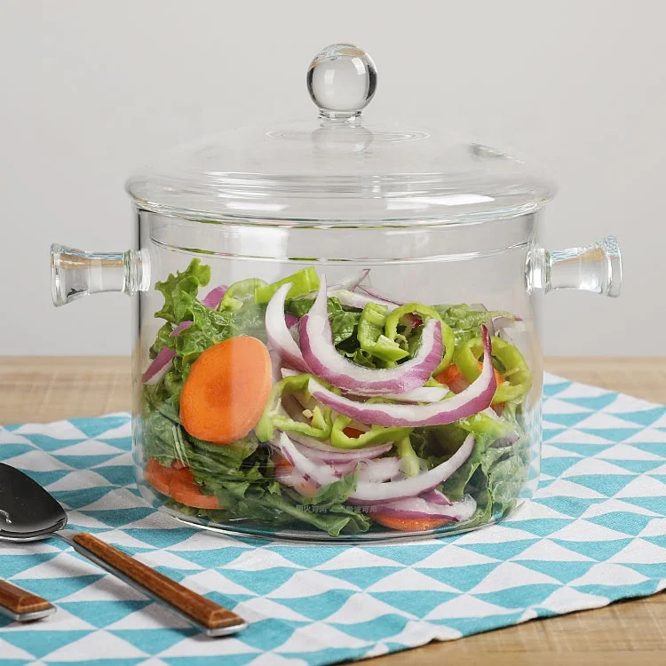 Heat Resistant Glass Cooking Pot with Lids Cookware Sets