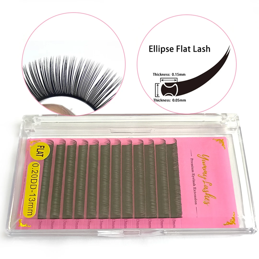 Flat Soft Ellipse Lash Extensions L Curl Professional Eyelash Extens