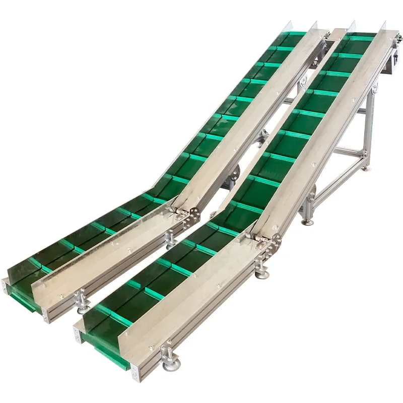Small Automatic Belt Conveyor Granule Loader Stainless Steel Baffle Skirt for Bread Biscuit Making for Fruits Vegetables
