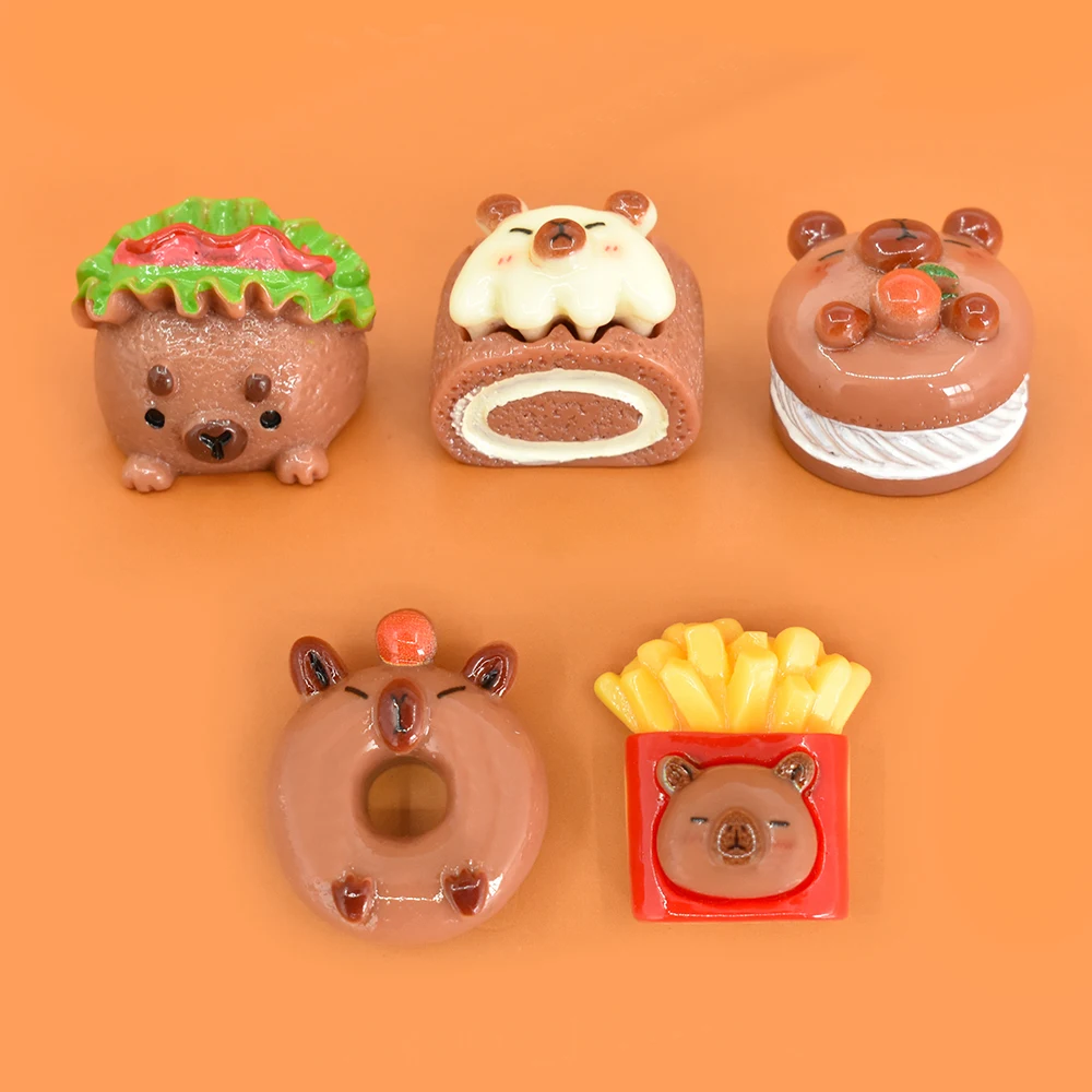 Set De Mini Bloques De Construcción Capybara – Serie Dulces De Panadería, 6 Modelos Coleccionables (croissant, Donut, Hot Dog), Decoración Y Regalo Original