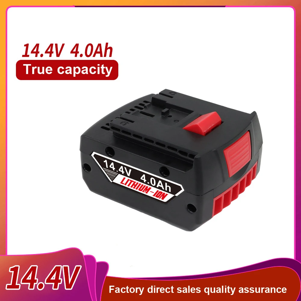 Replacement 14.4V 4Ah Professional 14.4V Compatible with BAT038 BAT040  Li Ion Battery for Bosch GSR14.4V Home DIY Projects